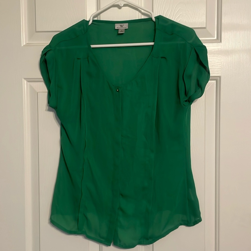Green sheer blouse.